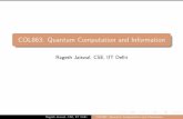 COL863: Quantum Computation and Information