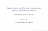 Equidistributions of Mahonian statistics over pattern ...