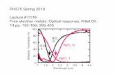 PH575 Spring 2019 Lecture #17/18 Free electron metals ...