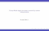Crump-Mode-Jagers processes counted by random characteristics