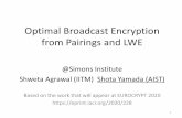Optimal Broadcast Encryption from Pairings and LWE - AIST