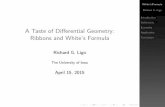A Taste of Differential Geometry: Ribbons and White's Formula
