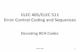 ELEC405 Error Control Coding and Sequences