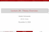 Lecture 28: Theory Overview. - Andrei Antonenko