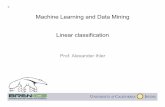 Machine Learning and Data Mining Linear classification