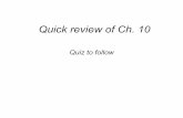 Quick review of Ch. 10