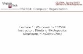 Lecture 1: Welcome to CS2504 Instructor: Dimitris ...