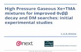 High Pressure Gaseous Xe+TMA mixtures for improved 0νββ ...