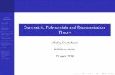 Symmetric Polynomials and Representation Theory