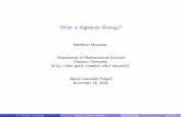 What is Algebraic Biology? - math.clemson.edu
