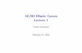 18.783 Elliptic Curves Lecture 1