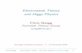Electroweak Theory and Higgs Physics Preliminary Version
