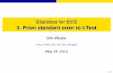 Statistics for EES 3. From standard error to t-Test