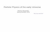 Particle Physics of the early Universe