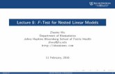 Lecture 8: F-Test for Nested Linear Models