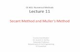 Secant Method and Muller’s Method