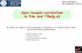 Spin-isospin correlation in He and 12Be(p,n)