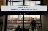 Basics of QCD Lecture 3: PDFs and DGLAP