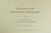 Lessons from Numerical Holography