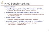 HPC Benchmarking - .HPC Benchmarking Presentations: ... Ax b O Axn µ âˆ’ = 21 32 32 nnâˆ’ 2n2