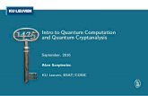 Intro to Quantum Computation and Quantum Cryptanalysis .Intro to Quantum Computation and Quantum