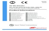 Product Information, Air Die Grinder, 301, 307A, 308A ... Procedures/MAN-0180 IR...  en la entrada
