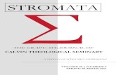 STROMATA £ - Calvin Theological .proper credit to Stromata. Authors may also post a copy of their
