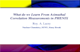 What do we Learn From Azimuthal Correlation Measurements in PHENIX Roy. A. Lacey Nuclear Chemistry, SUNY, Stony Brook