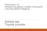 Fabrication of whispering gallery modes microcavity during optical trapping ASHIDA LAB TOYOTA YUSUKE