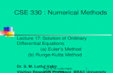 CSE 330 : Numerical Methods Lecture 17: Solution of Ordinary Differential Equations (a) Eulerâ€™s Method (b) Runge-Kutta Method Dr. S. M. Lutful Kabir Visiting