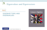 5 5.1 © 2012 Pearson Education, Inc. Eigenvalues and Eigenvectors EIGENVECTORS AND EIGENVALUES