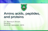 Amino acids, peptides, and proteins Dr. Mamoun Ahram Nursing Summer semester, 2015