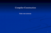 1 Compiler Construction Finite-state automata. 2 Todayâ€™s Goals More on lexical analysis: cycle of construction RE â†’ NFA NFA â†’ DFA DFA â†’ Minimal DFA DFA