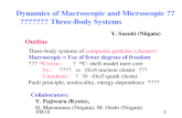 Dynamics of Macroscopic and Microscopic Three-Body Systems