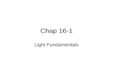 Chap 16-1 Light Fundamentals. What is Light? A transverse electromagnetic wave