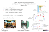 LANL Medium Energy Nuclear Physics Cold Nuclear Matter and Spin Physics Overview May 24, 2010 Overview â€“ Mike Leitch Physics â€“ Cold Nuclear Matter, Spin