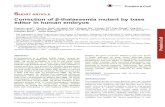 Correction of -thalassemia mutant by base editor in human ... S HORT ARTICLE Correction of ²-thalassemia