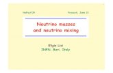 Neutrino masses and neutrino mixing - Neutrino masses and neutrino mixing Eligio Lisi INFN, Bari, Italy