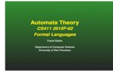 Automata Theory - USF Computer Science galles/cs411/lecture/ ¢  Automata Theory CS411 2015F-02 Formal