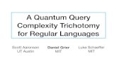 A Quantum Query Complexity Trichotomy for Regular Quantum query trichotomy for regular languages Trichotomy