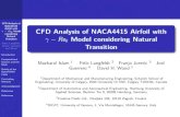 CFD Analysis of NACA4415 Airfoil with -Re Model ... CFD Analysis of NACA4415 Airfoil with ®³ ¢†â€™ Re®¸