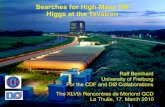 Searches for High-Mass SM Higgs at the Searches for High-Mass SM Higgs at the Tevatron. ... 40 50 60