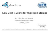 Low-Cost a-Alane for Hydrogen Storage and 2020 hydrogen storage system cost targets for portable low