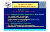 Groups/Clusters in Cosmological Context Groups/Clusters in Cosmological Context Part 1. Cosmology with