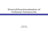 Direct ®²-Functionalization of Carbonyl Compounds 2014-02-04¢  Direct Functionalization of Carbonyl