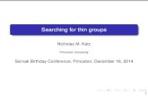 Searching for thin groups - Princeton University nmk/ ¢  degree 2g + 1 with vanishing