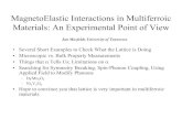 MagnetoElastic Interactions in Multiferroic MagnetoElastic Interactions in Multiferroic Materials: An
