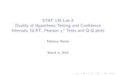 STAT 135 Lab 6 Duality of Hypothesis Testing and Con dence STAT 135 Lab 6 Duality of Hypothesis Testing
