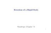Rotation of a Rigid BodyRotation of a Rigid For Rigid Body sometimes it is convenient to describe the