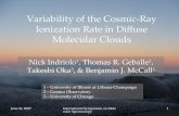 Variability of the Cosmic-Ray Ionization Rate in Diffuse Molecular Clouds